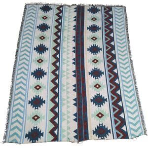 Unbranded Southwestern Aztec Blanket Multicolored Tasseled Geometric 79x60
